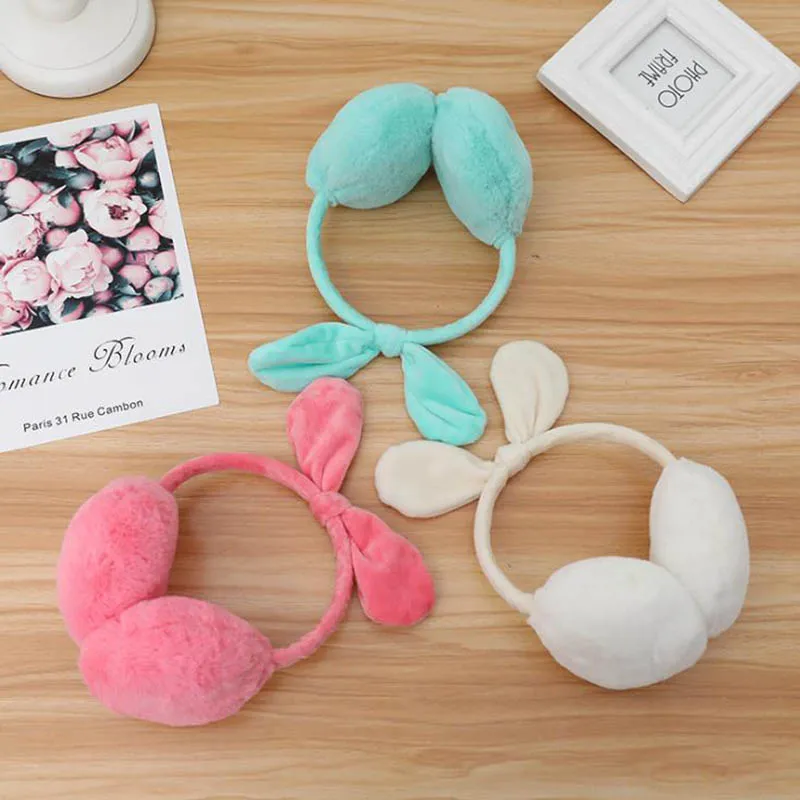 Calymel меховые наушники с кроличьими ушками зимние теплые удобные для женщин