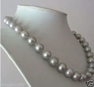 

10-11MM SOUTH NATURAL GRAY PEARL NECKLACE 17.5Inches