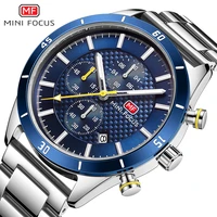 mini focus blue watches mens 2021 business quartz watch men top brand luxury stainless steel waterproof sport watches for men
