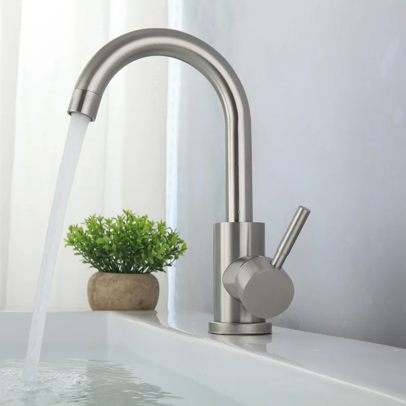 

Fliger Stainless Steel Basin Faucets Bathroom Faucet Hot Cold Water Sink Mixer Tap 360 Bathroom Sink faucet Grifo de lavabo