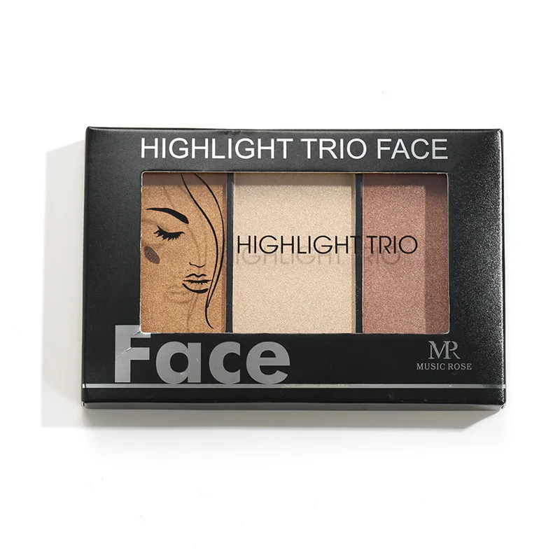 Женский бронзатор для лица контур 3 цвета минеральная Палетка порошок блестящий
