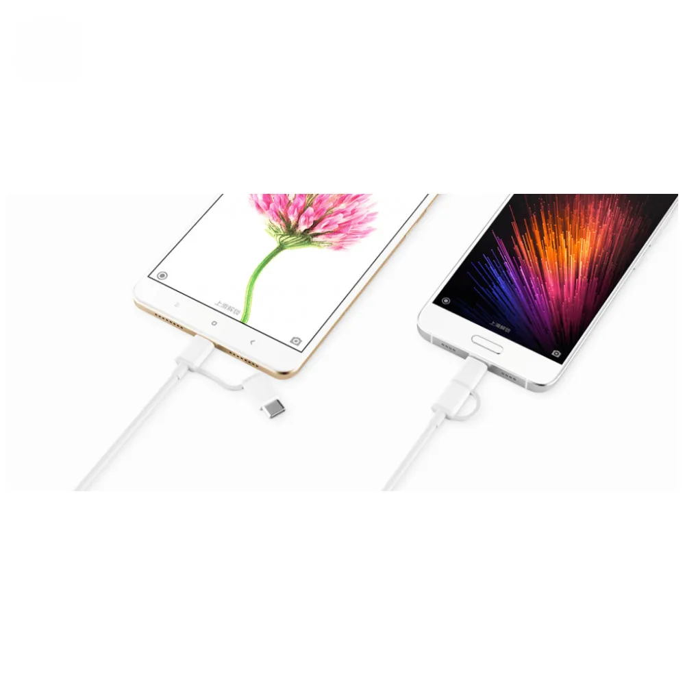 Провод переходник Xiaomi Mi 2 in 1 USB Cable Micro to Type C (30cm)|Кабели для мобильных телефонов| |