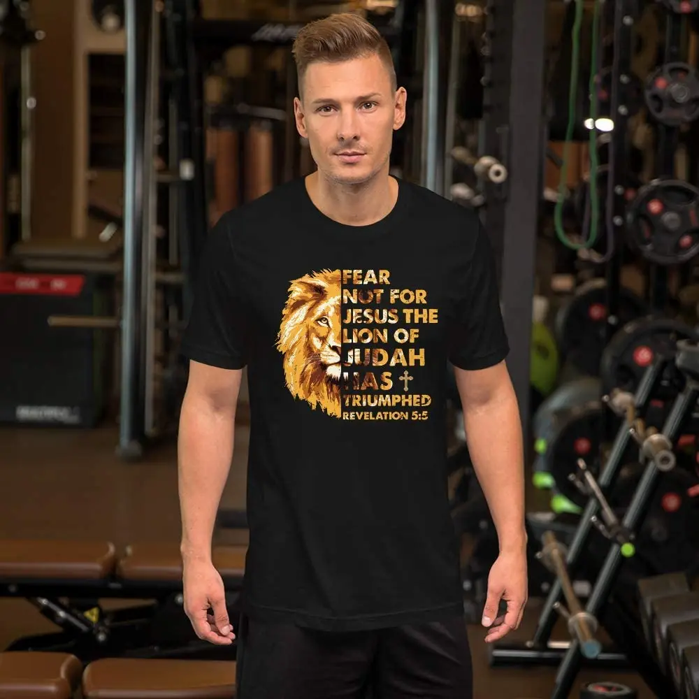 

Christian Bible Verse Revelation 5:5 Costume Lion Gift Mens T-Shirt. Summer Cotton Short Sleeve O-Neck Unisex T Shirt New S-3XL