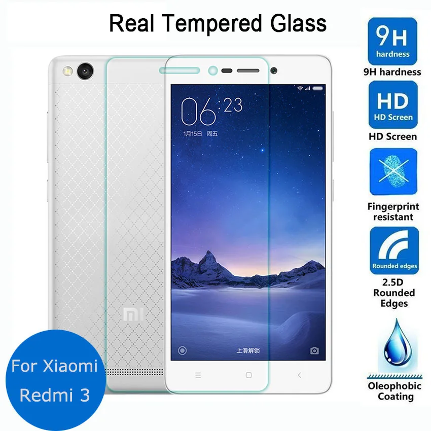 Закаленное стекло для Xiaomi redmi 3 3S 3X 2 шт. Защитная пленка ЖК-экрана защитная на Red rice