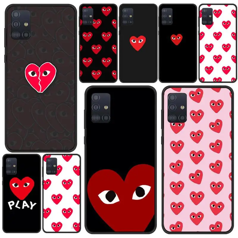 

PLAY Comme des Garcons Heart Phone Case For Samsung S5 S6 S7 S8 S9 S10 S20 S21 Edge Plus E Fe Lite