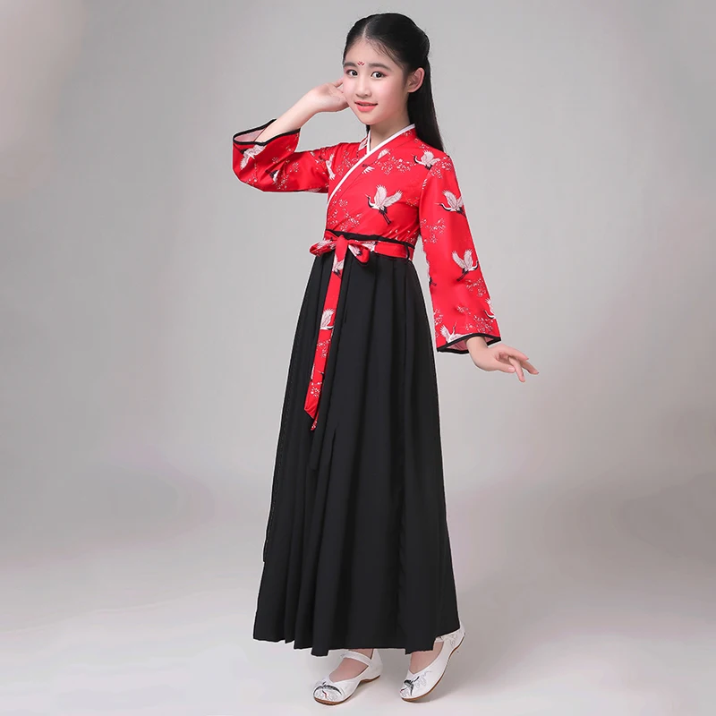 

Children Traditional Clothes Chinese Hanfu Dress Folk Tang Dynastic Classical Dance Costume Girls Hanfu Stage Outfit 100-170CM