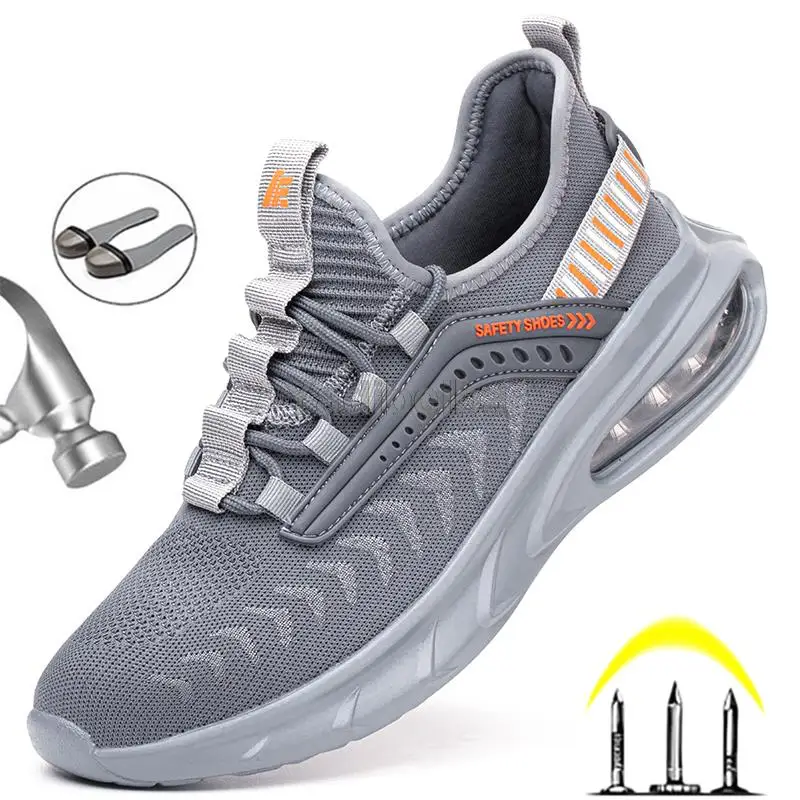

Steel Toe Work Shoes for Men Women Lightweight Work Sneakers Puncture Proof Safety Shoes Unisex 2021 Work Safety Boots Footwear