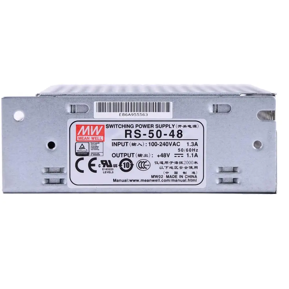 RS-50-48 Mean Well 52.8W/1.1A/48V DC Single Output Switching Power Supply meanwell online store | Обустройство дома
