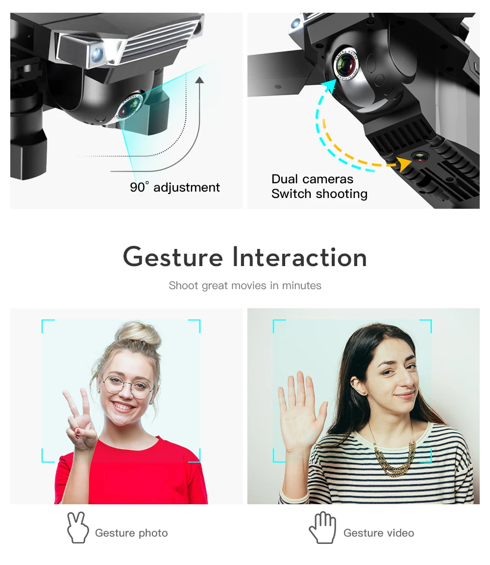 Радиоуправляемый Дрон с Wi Fi FPV 1080P 4K HD двойная камера оптический поток RC Quadcopter Follow