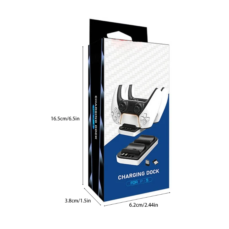 Зарядное устройство для контроллера DualSense PlayStation 5 с двумя съемными портами типа C