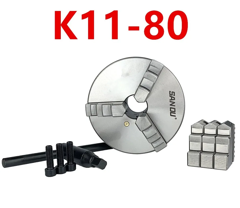 

SAN OU K11- 80/K11- 100/K11- 125 3 Jaw Lathe Chuck 80mm/100mm/125mm/ a Wrench, 3 Screws / a Positive Claw and a Reverse Claw