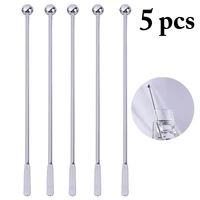 5pcs stainless steel creative mixing cocktail stirrers sticks for wedding party bar swizzle drink mixer miniature accessories