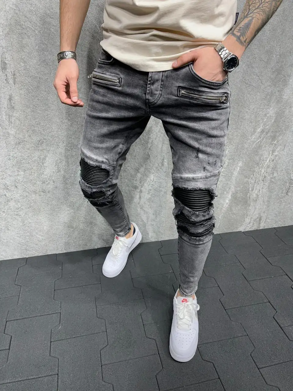 

Premium Patched Slim Fit Men's Jeans