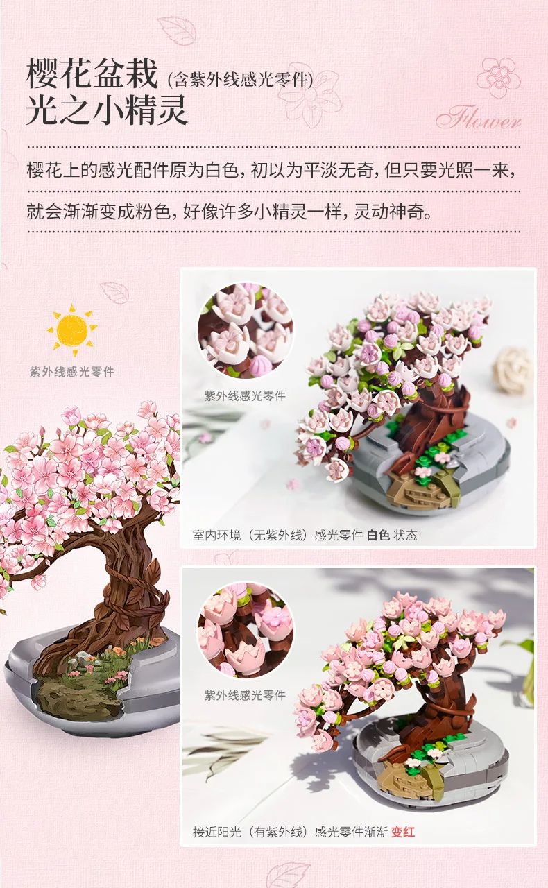MOC Osmanthus Орхидея суккуленты букет кирпичи строительные блоки украшение для дома