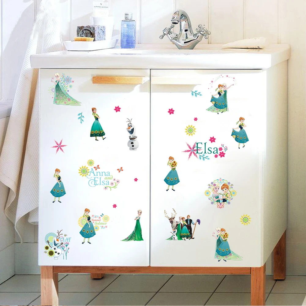 Дисней Мультфильм Эльза Анна Замороженная Принцесса сад настенные наклейки для