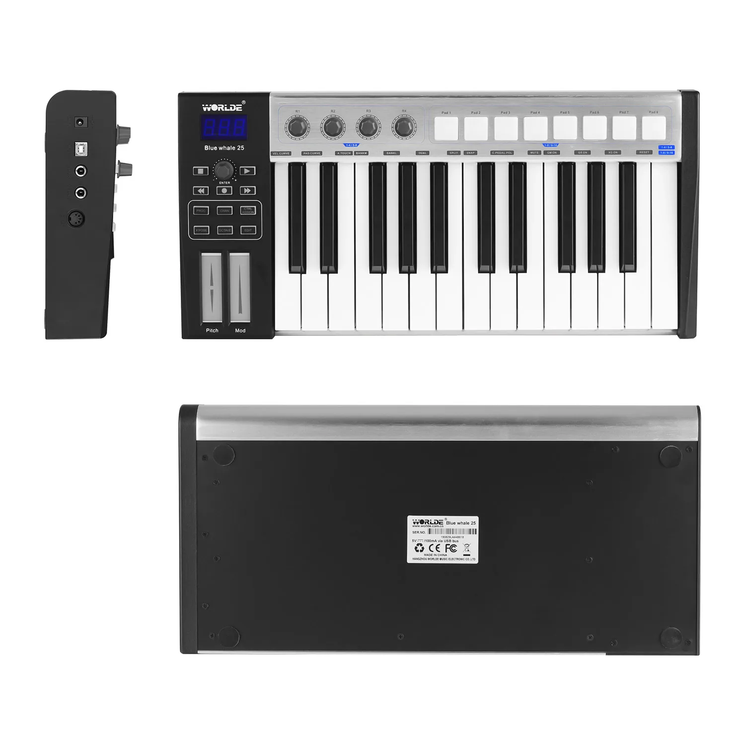 На выбор синий кит 37 Портативный MIDI контроллер клавиатуры полувзвешенных клавиш