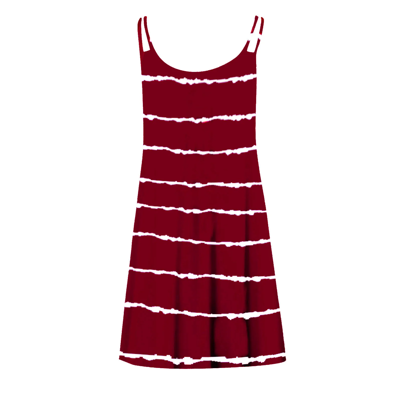 

Women Dresses Summer 2021 Plus Size Fashion Women's Striped Tie-Dye Print Sleeveless Dress V Neck A-Line Mini Sexy Sundress