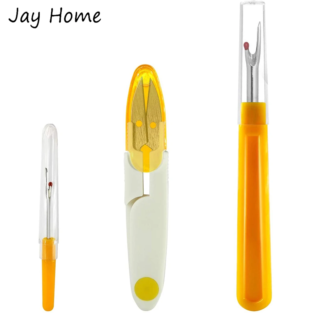 

2Pcs Seam Ripper and Thread Cutter Scissors Kit Sharp Sewing Seam Thread Remover Stitch Unpicker for Needlework DIY Sewing Tools