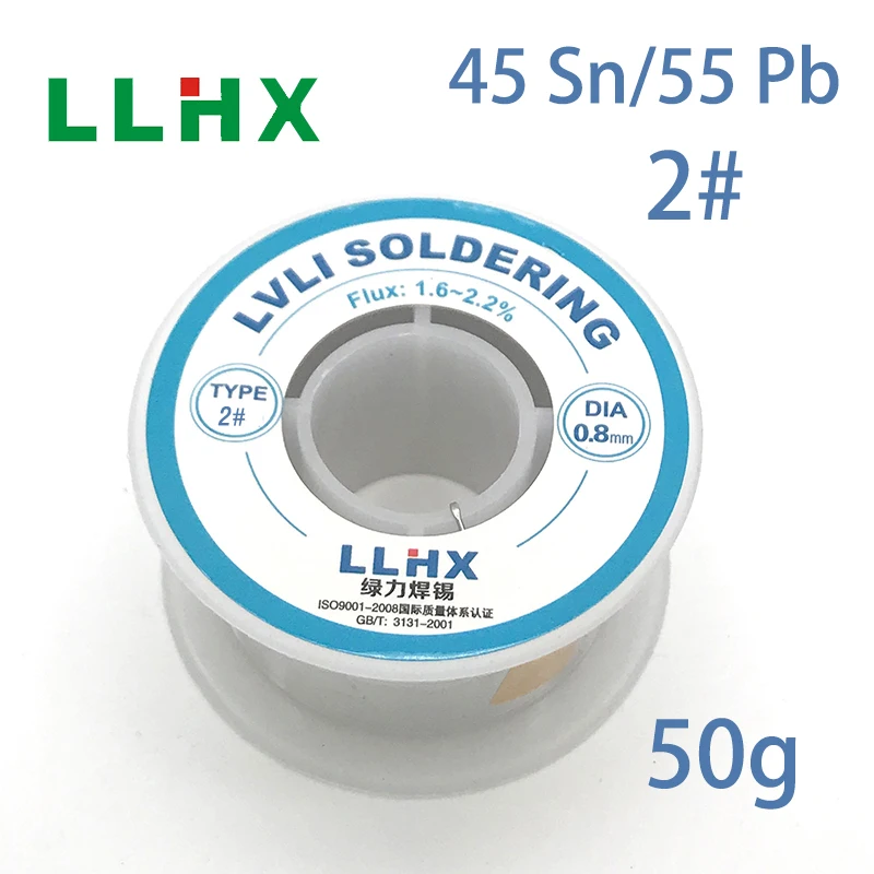 LLHX проволочного припоя 50g 2 # 45% олова для пайки 0 6/0 8/1 0/1 2/1 5/2 0/2 3 мм сварочная