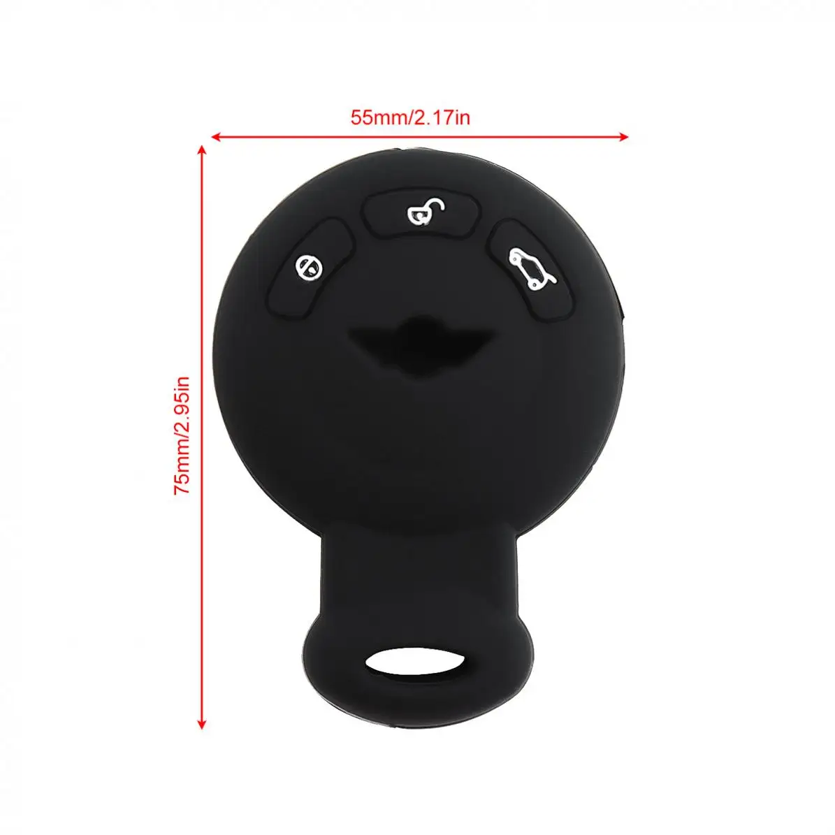 3 кнопки мягкий силиконовый умный автомобильный чехол для ключей Черный Прочный