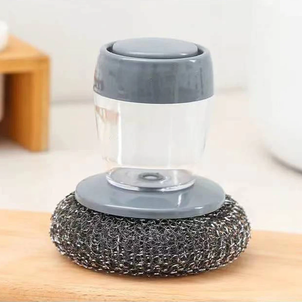 

Cleaning Brushes Dish Washing Scrubber Soap Dispenser Refillable Washing Sponge Kitchen Pot Cleaner
