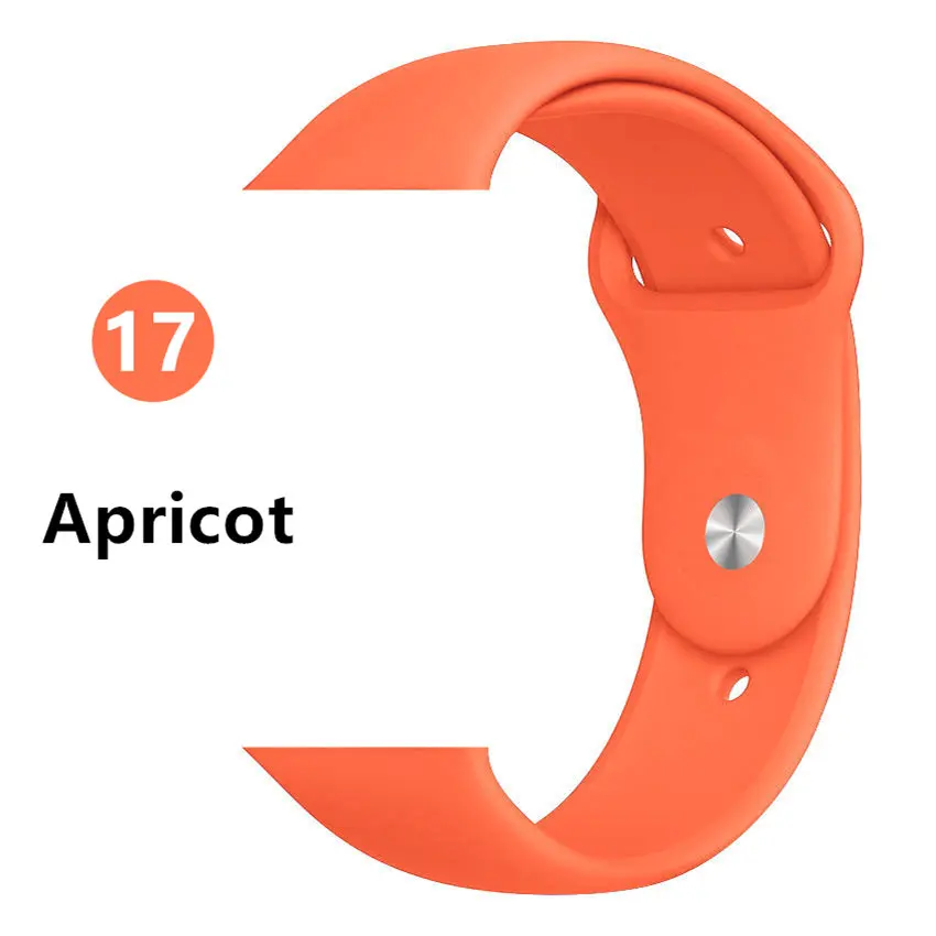 Apricot 17 Ремешок для apple watch 5 4 ремешок apple watch 44 мм 40 мм iwatch 3 2 1 ремешок 42 мм 38 мм для хорошего клиента - Цвет ремешка: Apricot 17