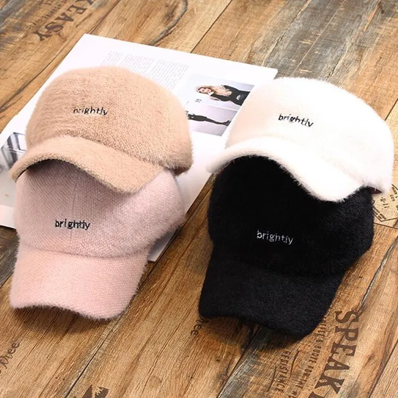 SHALUOTAOTAO New Letter Embroidery Baseball Cap For Women Autumn Winter Thicken Thermal Snapback Caps Students Fashion Tide Hat