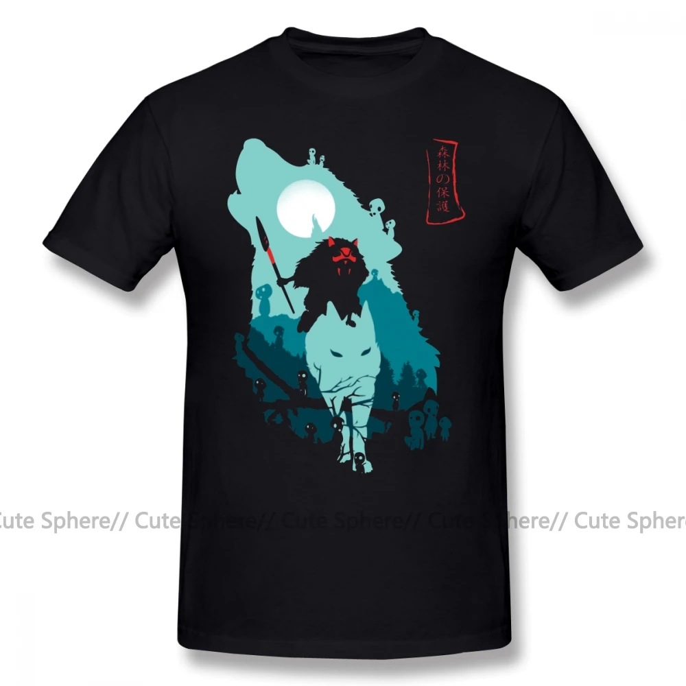 Mononoke футболка Принцесса Мононоке футболка классическая мужская футболка принт короткий рукав XXX 100 хлопок забавная футболка - Цвет: Black