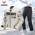 DUHAN мотоциклетная куртка, мотоциклетные штаны, Мужская дышащая сетчатая гоночная мотоциклетная летняя куртка, одежда для езды на мотоцикле, защитное снаряжение