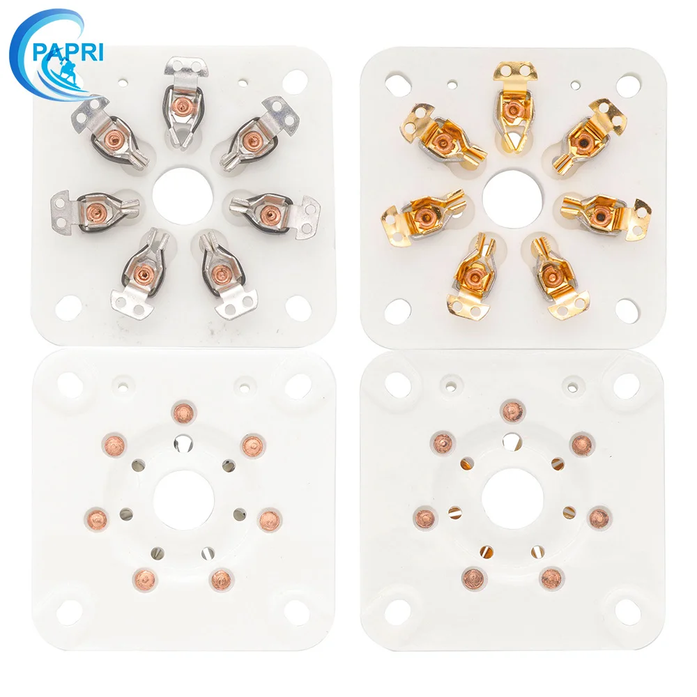 

10PCS Ceramic Vacuum Tube B7A Tin Plated 7pin Tube Sockets Audio HIFI Amplifier for 6C33 829B 3C33 3E29 832A 5894 FU-29 Etc