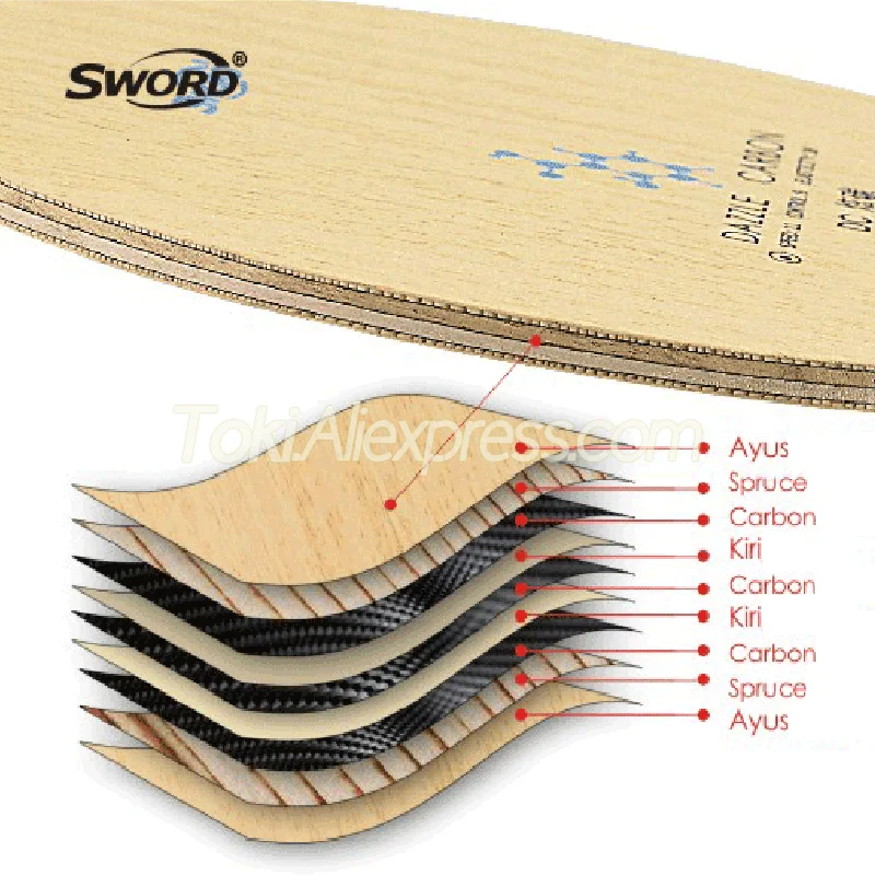 Ракетка для настольного тенниса SWORD DAZZLE CARBON DC (6 + 3 карбона) оригинальная ракетка