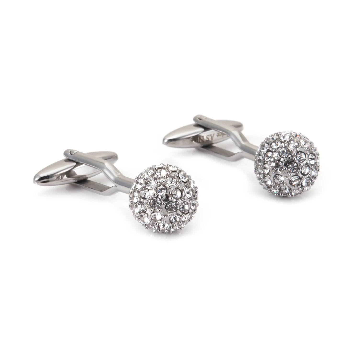 

Wollet Crystal Men's High Blue Quality Round 316L Stainless Steel Round Cufflinks Birthday Gift for Dad Him A （SCF-2146）