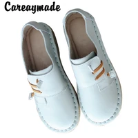 careaymade new female pure handmade retro vintage forest series cattle leather super soft sole comfortable single shoes