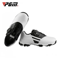 pgm authentic childrens golf shoes waterproof sports sneakers knob buckle non slip spikes shoes breathable shoes d0847