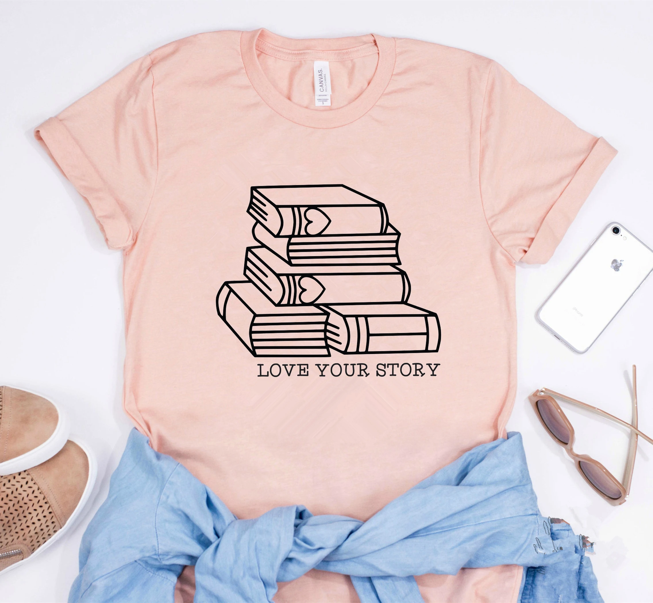 2019 летняя Модная хлопковая рубашка с надписью Love Your Story Back To School старомодная