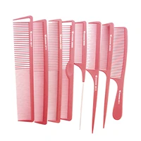 9 pcsset red hairdressing cutting comb in design salon hair styling tail comb hair cutting comb v 97 barber hair comb