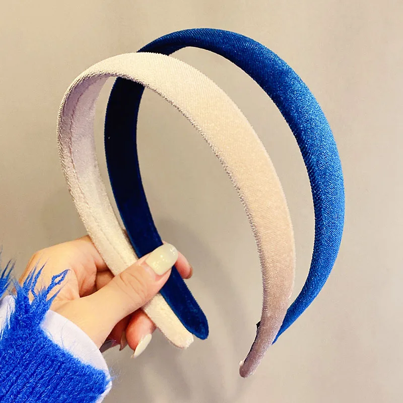 Женская бархатная повязка для волос элегантная цветная винтажная на голову