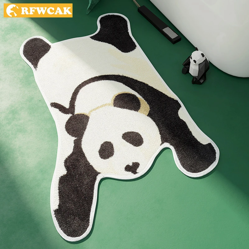 Креативный 3D коврик в форме панды RFWCAK нескользящий для двери напольный ванной