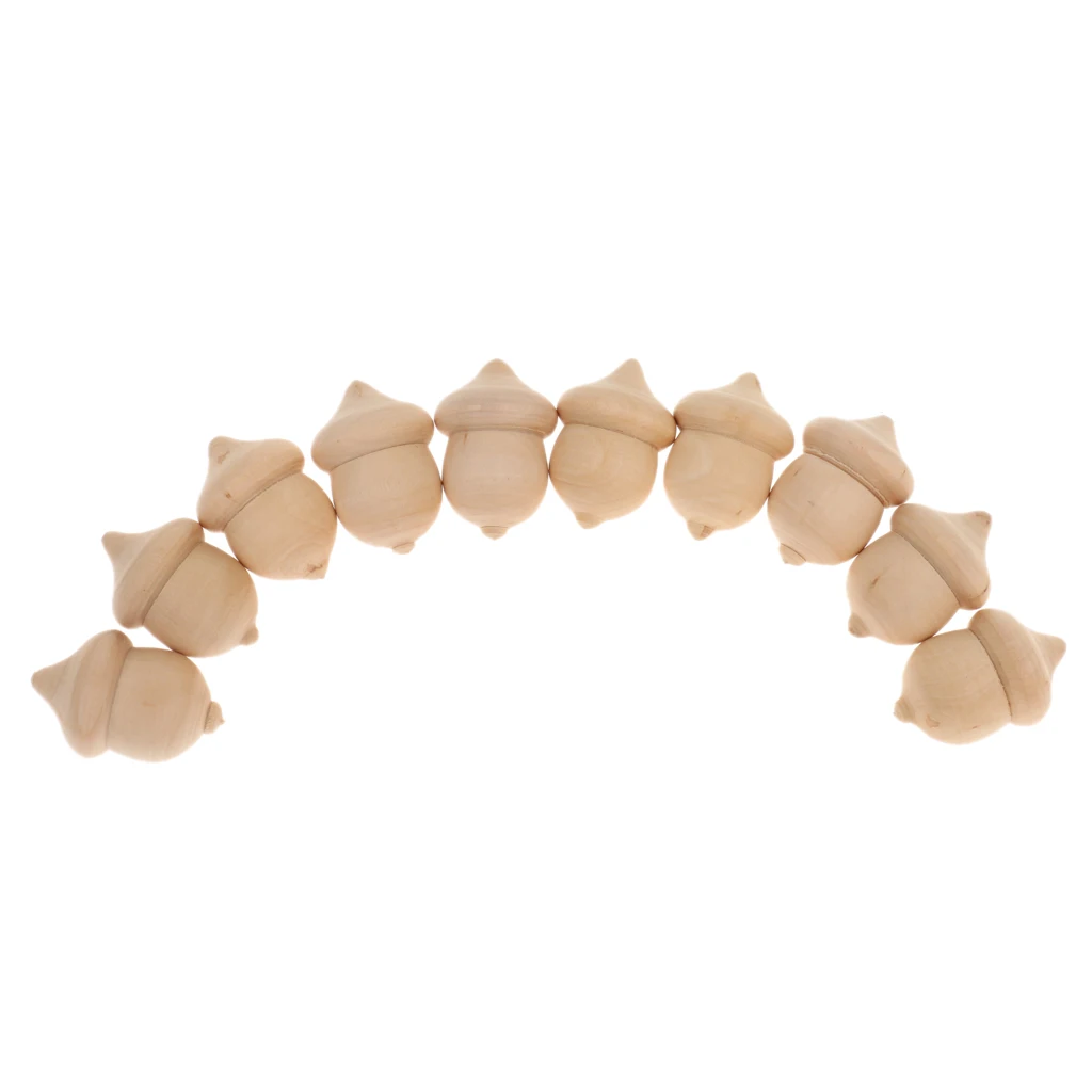

10pcs Unfinished Wood Waldorf Acorns DIY Craft Fall Wedding Decoration