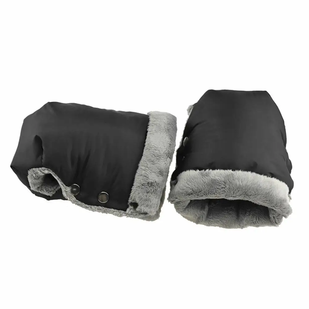 

2pcs Winter Stroller Gloves Waterproof Pram Accessory Stroller Mittens Warm Gloves Hand Muff Black