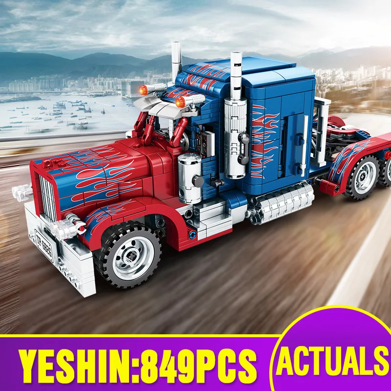 701803 Technic серия Peterbilt 389 Строительные блоки Набор совместимый тяжелый контейнер
