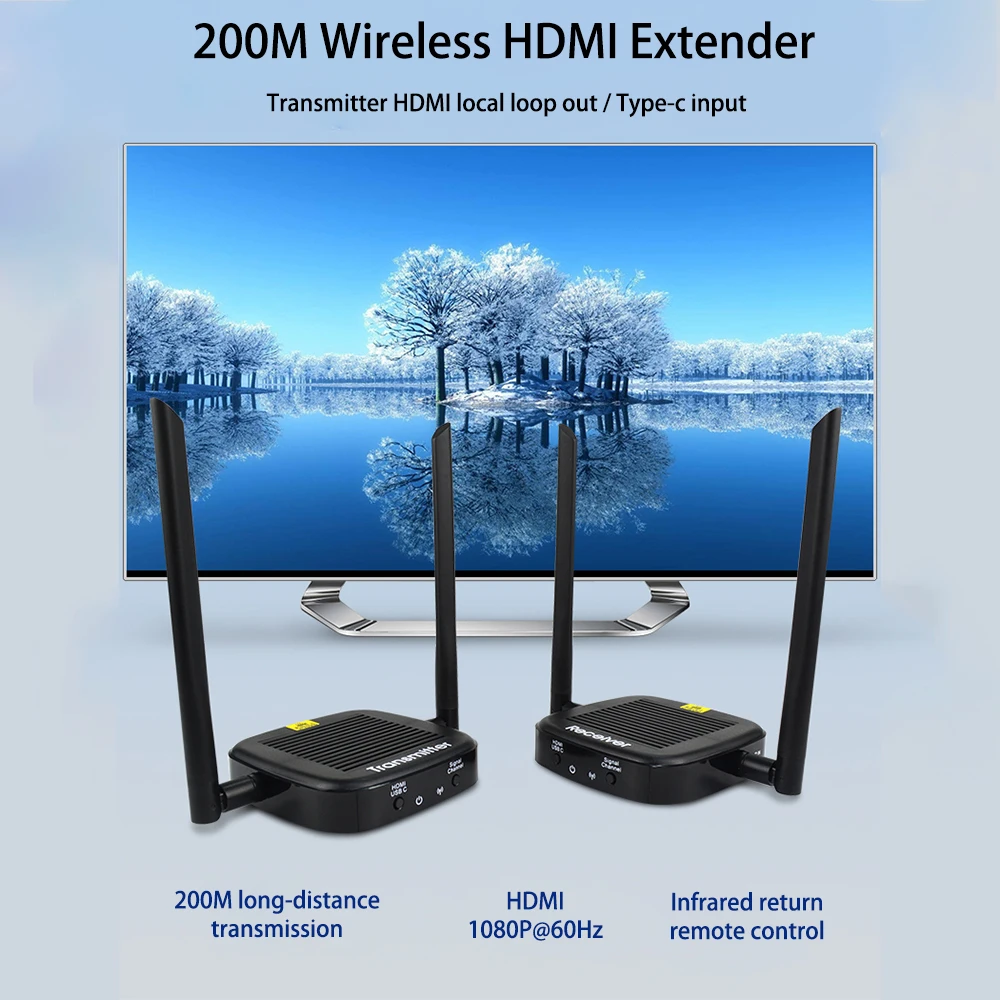 200 м беспроводной Wi Fi HDMI удлинитель передатчик приемник 5 8G поддержка HD 1080P/60 Гц