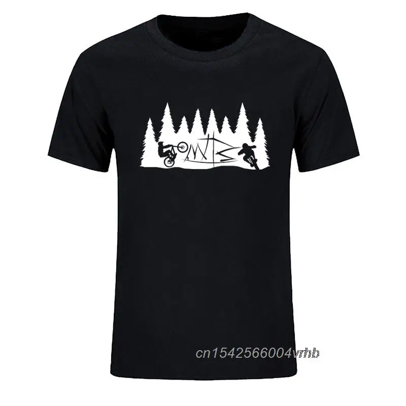 

Men Cotton Funny Creator Mountain Biking T Shirt With Downhill Freeride T-Shirts 100% Cotton Graphic Tops Tees