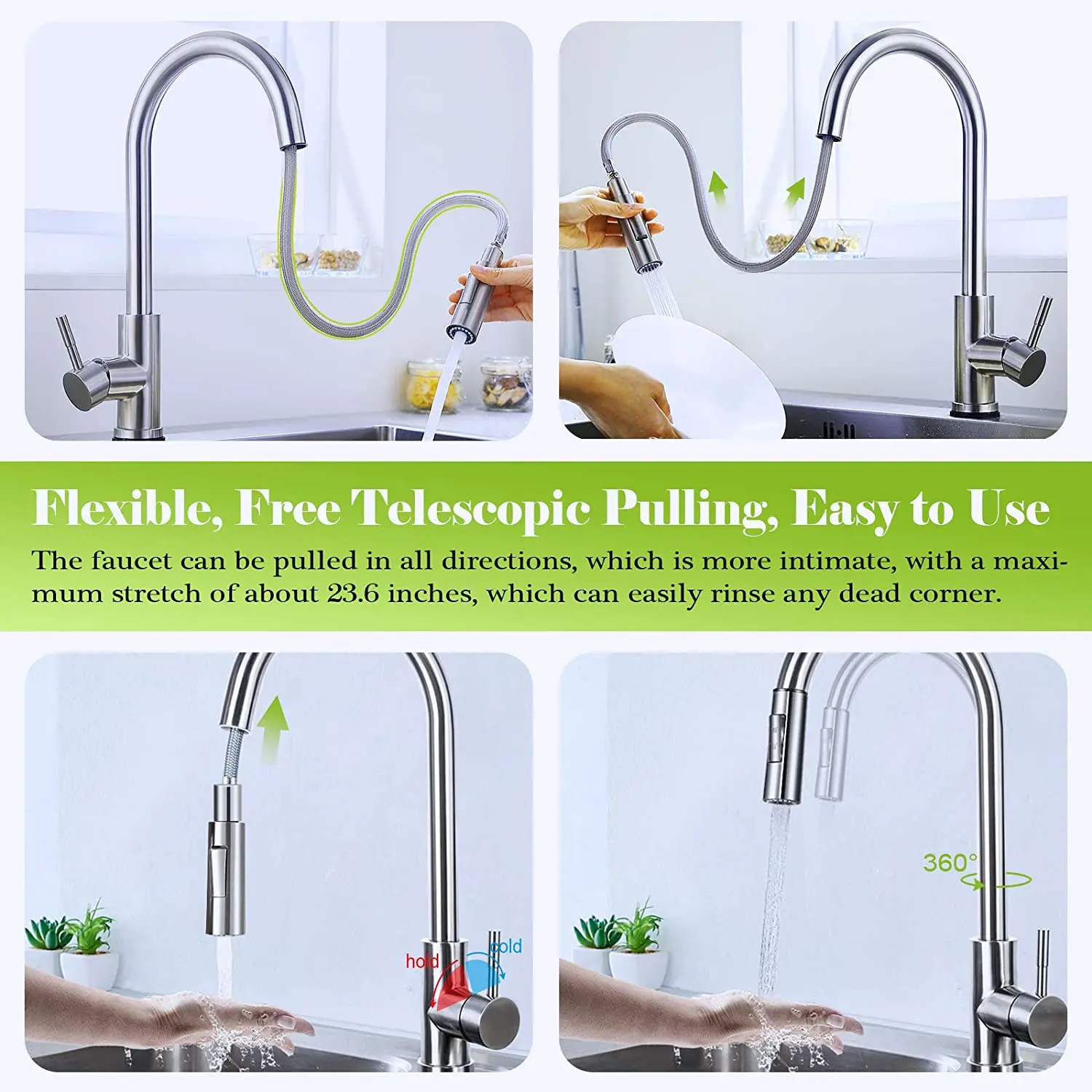 touch kitchen faucets intelligent sensor kitchen tap with pull down sprayer brushed nickel smart touch kitchen mixer faucets free global shipping