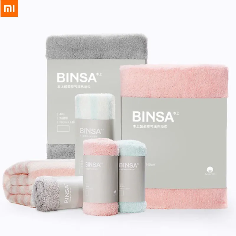 Хит продаж банное полотенце Xiaomi Binsa 100% хлопок мягкое прочное впитывающее