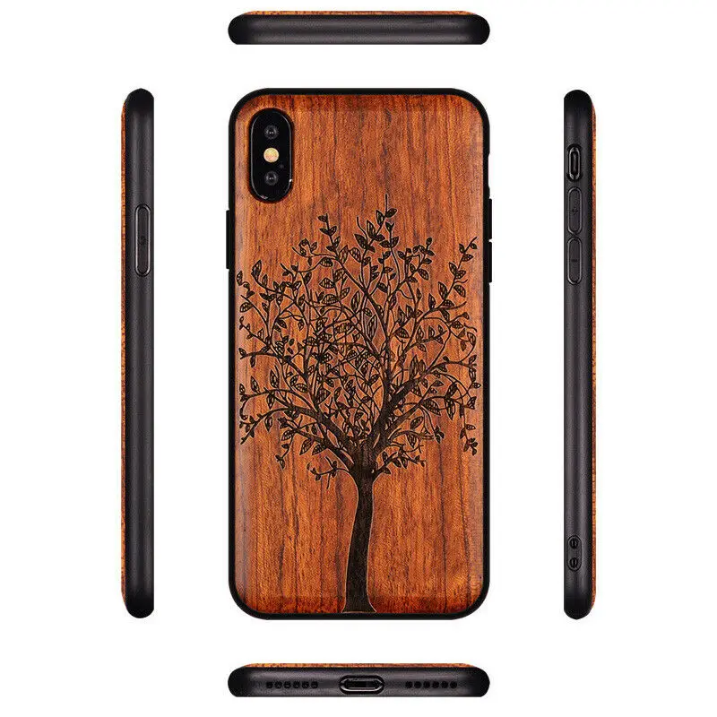 Защитный чехол LYBALL из мягкого ТПУ с резьбой по дереву для iPhone 6 6S Plus 7 8 X XR XS MAX 11 Pro |