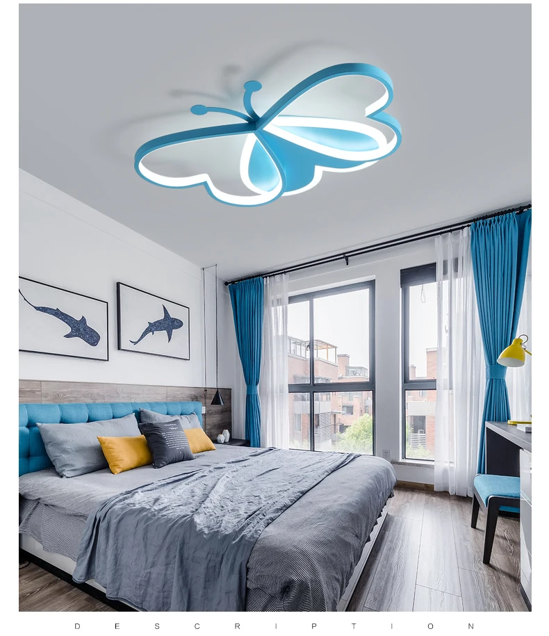 

Butterfly LED ceiling lamp for boys and girls, modern ceiling lamp with creative butterfly design