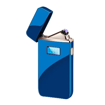 Ice Blue Новая электрическая зажигалка со светодиодный дисплеем питания сигарета с зарядкой от USB Зажигалка Ветрозащитная дуговая плазменная Зажигалка гаджеты для мужчин - Цвет: Ice Blue