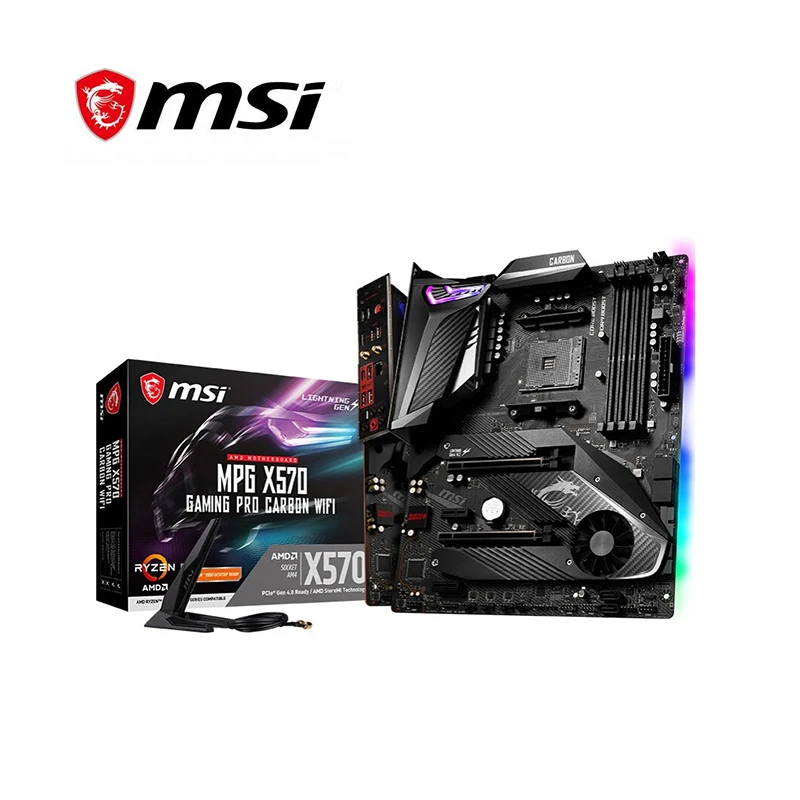 Новинка для MSI MPG X570 GAMING PRO CARBON WIFI Desktop PCI-E 4 0 DDR4 M.2 SATA3 материнская плата X570M Socket AM4 |