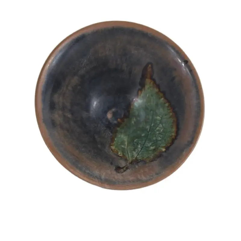 

China Jingdezhen Antique Ceramics Song Dynasty Jizhou Kiln Blackened Glazed Leaf Bowl